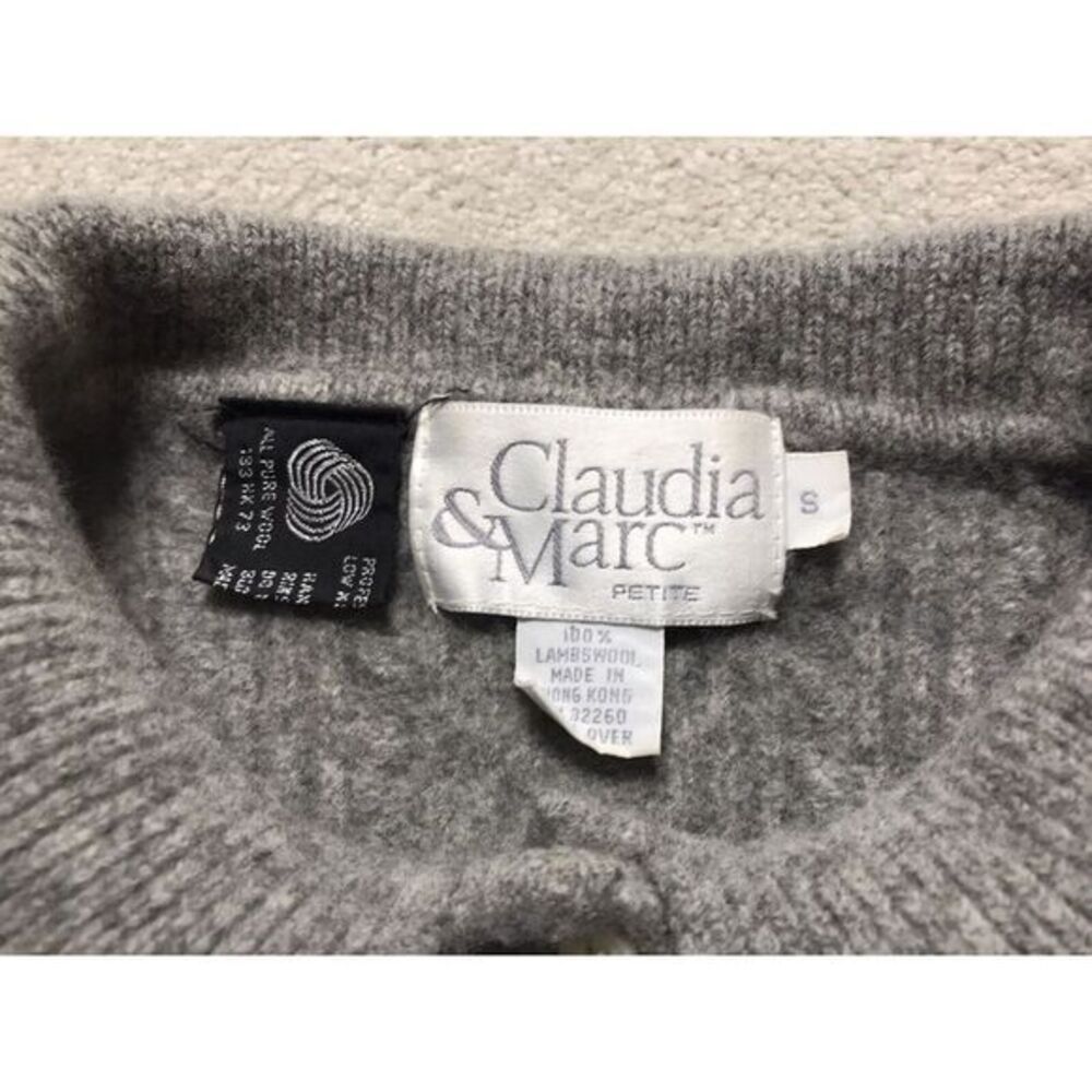 claudia‎ & marc youth size small petite grey wool sweater - Picture 2 of 3